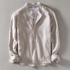 Men's Solid Color Long Sleeve Stand Collar Shirt