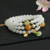 Multi-layer White and Yellow Jade Bracelet with Gourd Charm