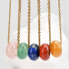Natural Stone Donut Pendant Necklace, Gold-Tone Chain