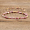 Natural Stone Disc Bead Bracelet with Adjustable Cord