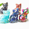 Crystal Chip Resin Cat Figurine Desktop Decoration