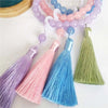 Beaded Tassel Bracelet with Jade Rabbit Charm