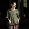 Women's Half Sleeve Linen Look T-shirt Tee