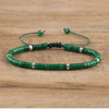 Natural Stone Disc Bead Bracelet with Adjustable Cord