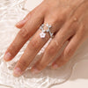 Adjustable Flower Ring with Cubic Zirconia