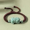 Handmade Natural Jade Pixiu Protection King Kong Knot Braided String Bracelet