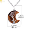 Moon Tree of Life Necklace Pendant Natural Quartz Crystal