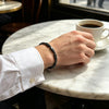 Hematite Geometric Bracelet, Silver and Black Tone