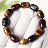 Natural Tiger Eye Protection Bracelet - Colorful Barrel Beads