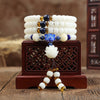 White Jade Bodhi Lotus Mala Harmony Necklace Bracelet