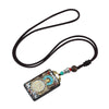 Ebony Wood Pendant Necklace with Buddhist Symbols