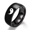 Yin Yang Balance Titanium Steel Couple Ring