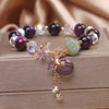 Amethyst Bracelet with Money Bag Charm