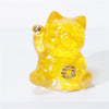 Lucky Cat Crystal Figurine, Resin Decor