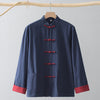 Men's Cotton Linen Tang Suit Jacket Chinese Frog Button Shirt