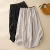 Cotton Linen A-Line Skirt with Side Slit and Pockets