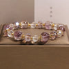 Amethyst and White Crystal Beaded Bracelet