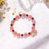 Natural Gemstone Braided Bracelet, Adjustable Gold Tone Chain