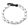 Silver-Plated Beaded Bracelet with Geometric Charms