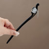 Wooden Floral Hairpin with Tassel, Vintage Style Hair Stick