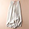 Women's Wide Leg Pants Cotton Linen Vintage Casual Trousers