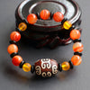 Nine-Eye Dzi Bead Black Agate Bracelet