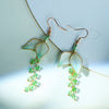 Handmade Velvet Flower Earrings, 925 Silver Hook