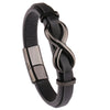 Eternal Infinity Symbol Titanium Steel Leather Buckle Bracelet