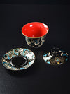 Peking Opera Mask Gaiwan Teacup Set with Lid and Saucer