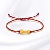 999 Pure Gold Bead Red String Bracelet for Luck and Wealth