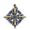 Copper Silver-Plated Vajra Pendant Necklace with Auspicious Clouds