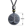 Black Obsidian Tree of Life Pendant Necklace