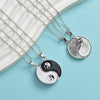 Yin Yang Couple Necklace Set, Black and White Tai Chi Pendants