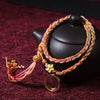 Handmade Braided String Bracelet with Charm and Tassel