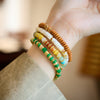 Rainbow Multi-Gemstone Disc Bead Bracelet with Gold-Tone Accents