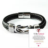 Stainless Steel Infinity Leather Weave Balance Bracelet