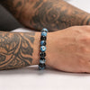 Lake Blue Fire Agate Bead Bracelet, 8mm Round Stone Jewelry