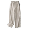Women's Wide Leg Pants High Waist Cotton Linen Drawstring