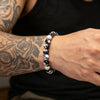 White Fire Agate Bracelet, 8mm Beads, Handmade Stone Jewelry