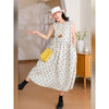 Women's Summer Sleeveless Polka Dot Cotton Linen Dress