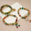 Peacock Agate Bracelet with Traditional Charms for Balance and Safety