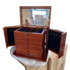 Wooden Jewelry Box with Carved Plum Blossom Lid