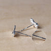 925 Sterling Silver Cat Stud Earrings with Brushed Finish