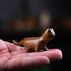 Hand-Carved Rainbow Wood Cat Figurine