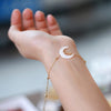Crescent Moon Necklace Pendant, Shell or Obsidian