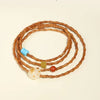 Olive Pit Bamboo Bracelet with Stone Accents