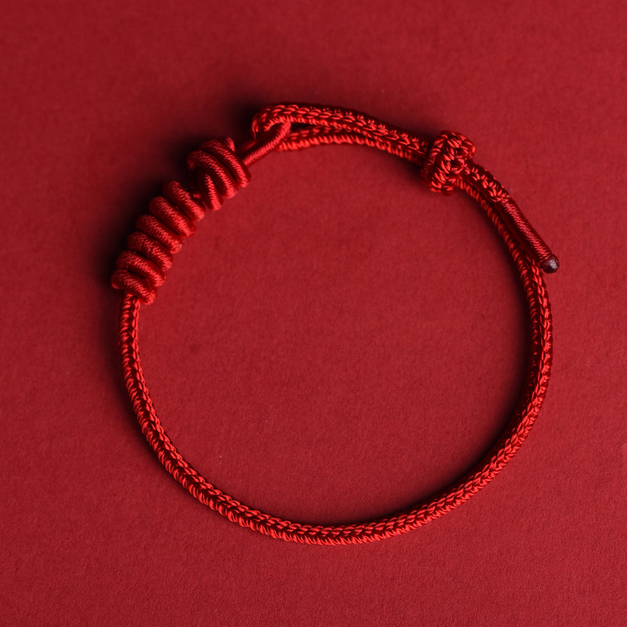 Red String Eight Stranded Rope Strength Bracelet