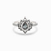 Silver Lotus Zircon Blessing Protection Ring