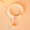 Bodhi Seed Lucky Cat Paw Bracelet with Pink or Blue Charm