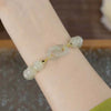 Interlocking Peace Buckle Bracelet, Faux Jade Beads